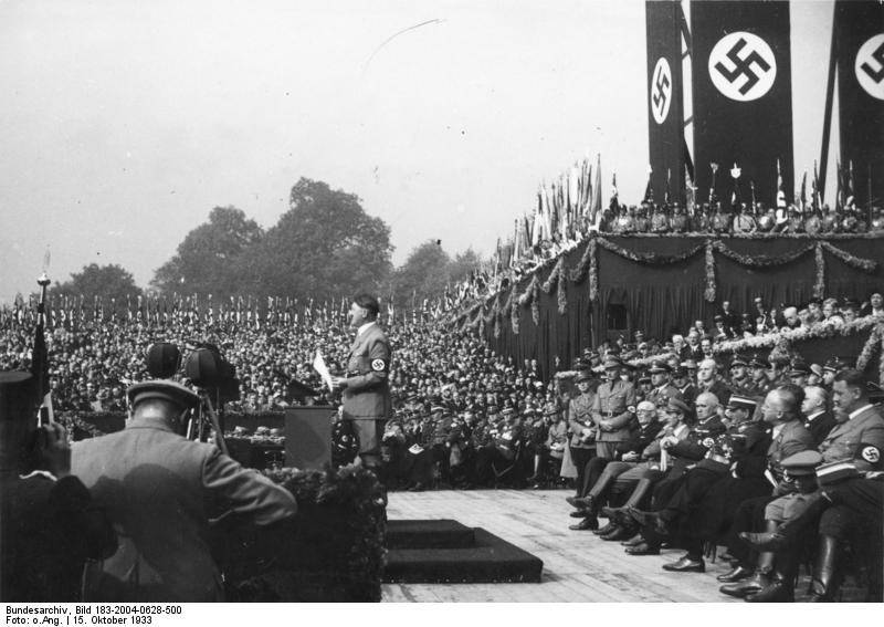 Adolf Hitler at the ceremony to lay the foundation stone of the House of German Art